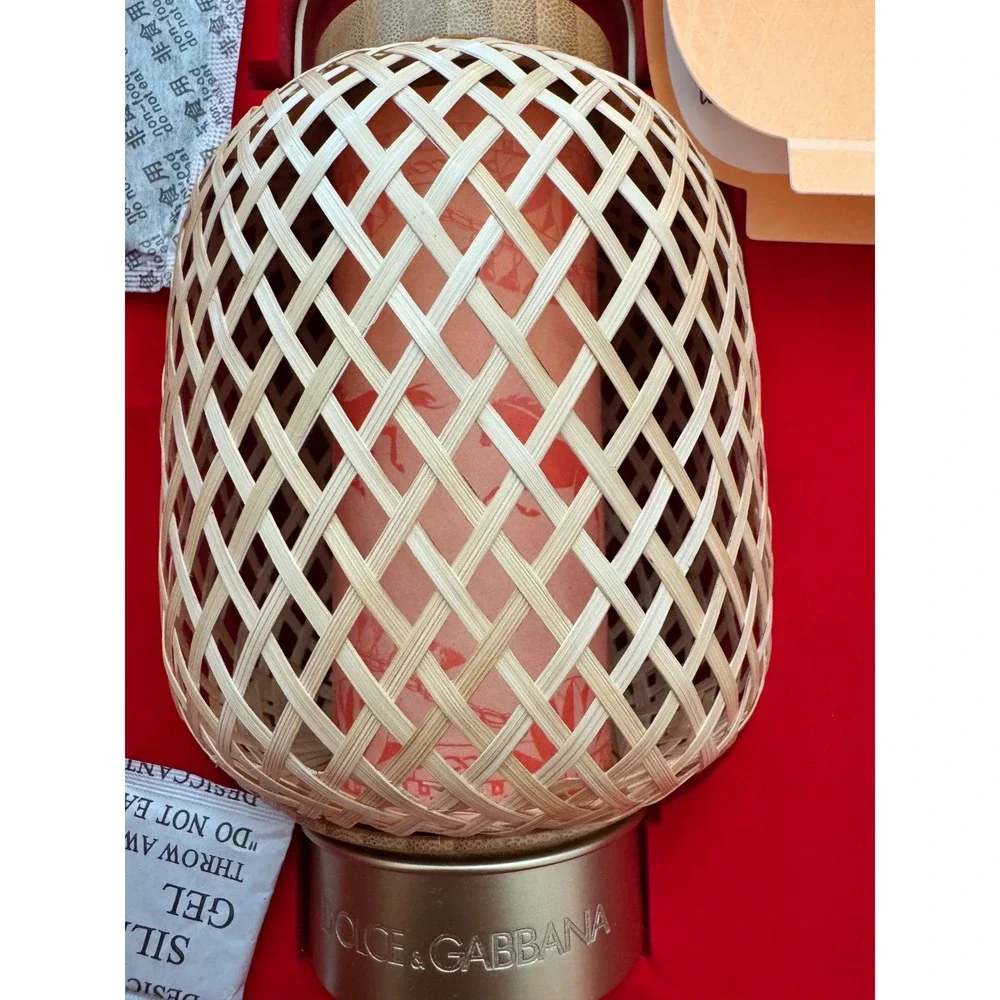 Dolce & Gabbana Artisanal Bamboo Lantern Gold Base Touch Light Gift Set Boxed